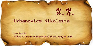 Urbanovics Nikoletta névjegykártya